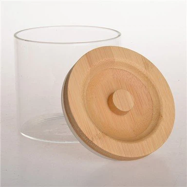 Visoka tegla od borosilikatnog stakla sa poklopcem od bambusa