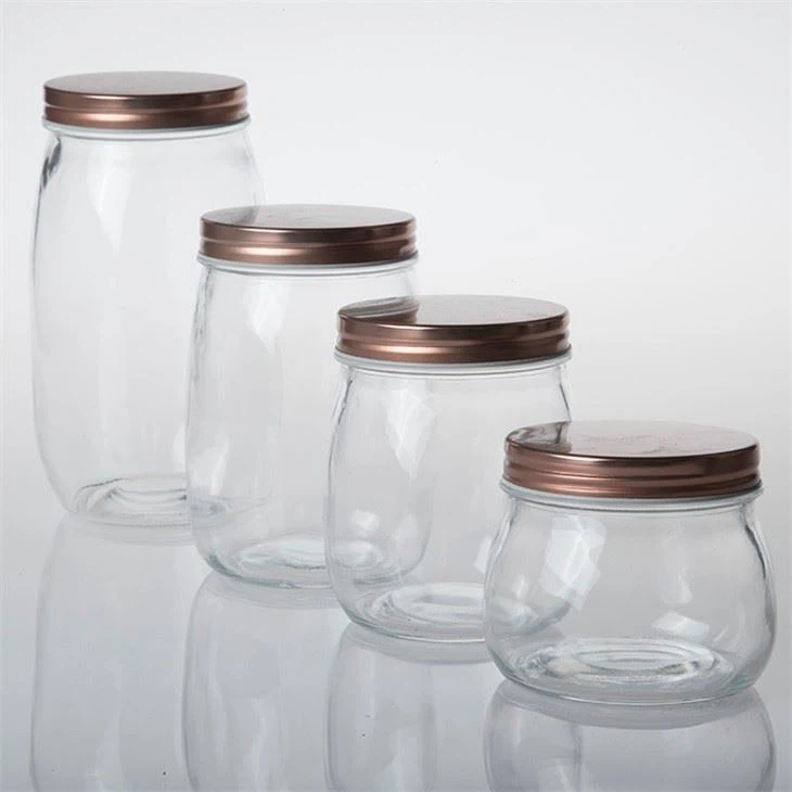 Round Glass Jar With Metal Lid