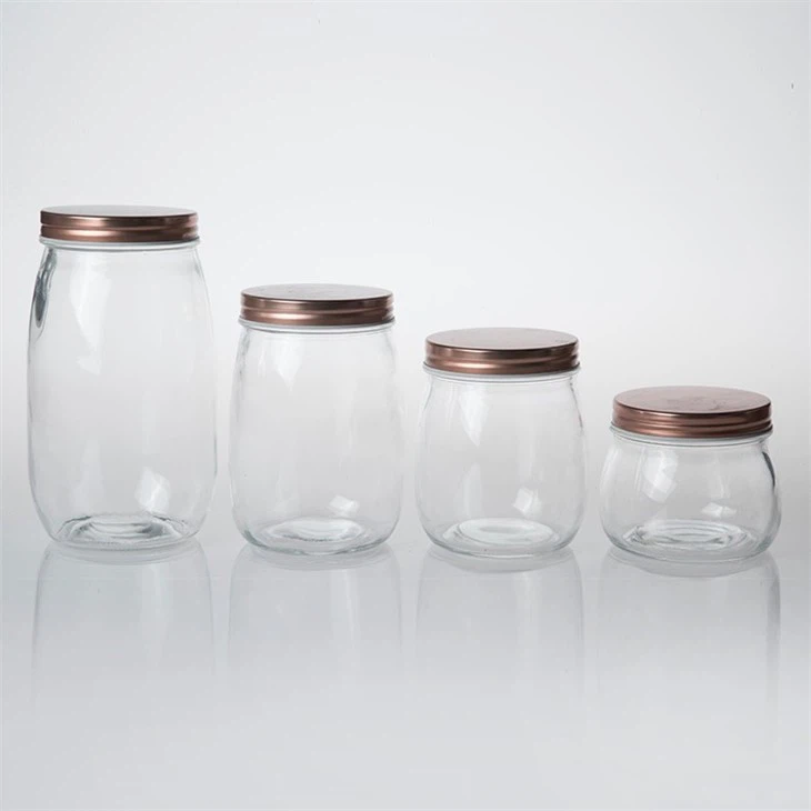 Round Glass Jar With Metal Lid