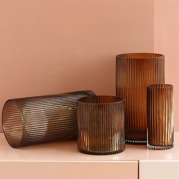 Brown Glass Vandle Stick Holders