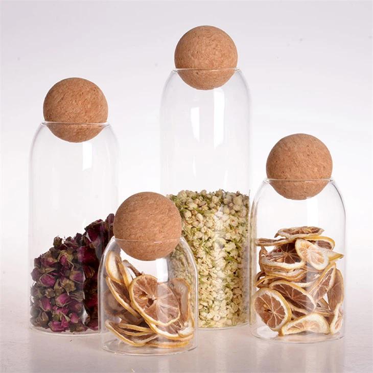 Okrugla staklena boca od plute