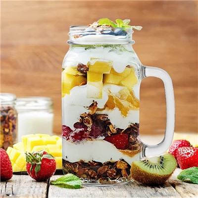 730ML Staklena tegla sa slamom