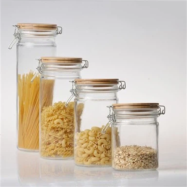 Visoka staklena kanister sa poklopcem