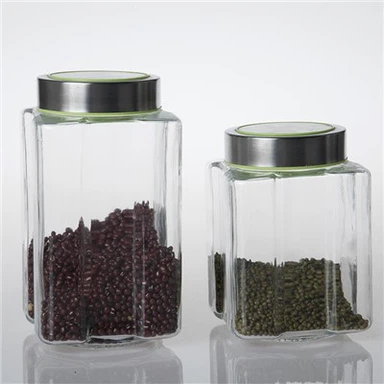 Četvrtaste staklene tegle sa poklopcima