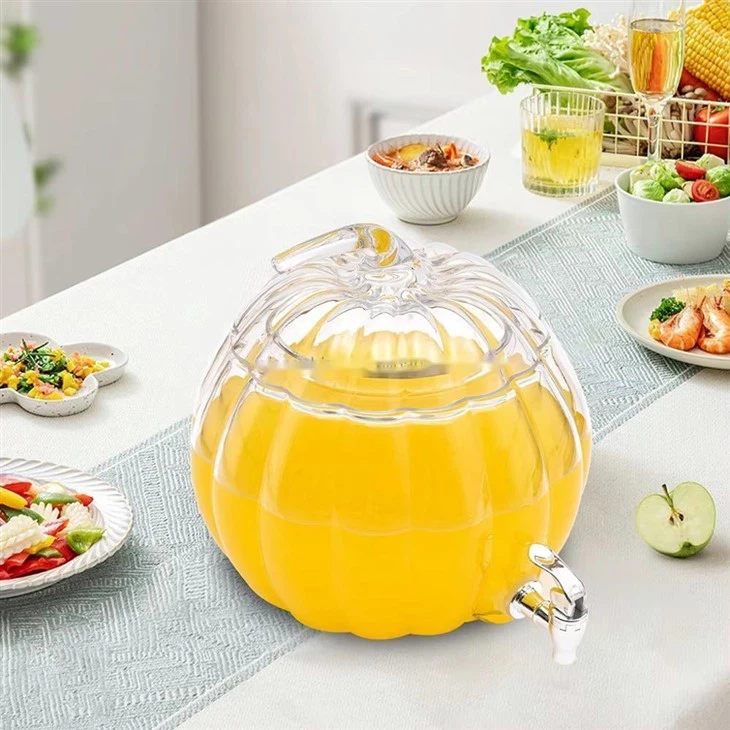 Glass pumpkin drink dispenser