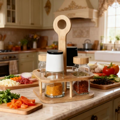 4-teglice Set začina s miješanim poklopcem