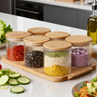 Set okruglih staklenih kanistera od 750 ml