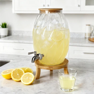 Ovalni stakleni dispenzer velikog{0}}kapaciteta